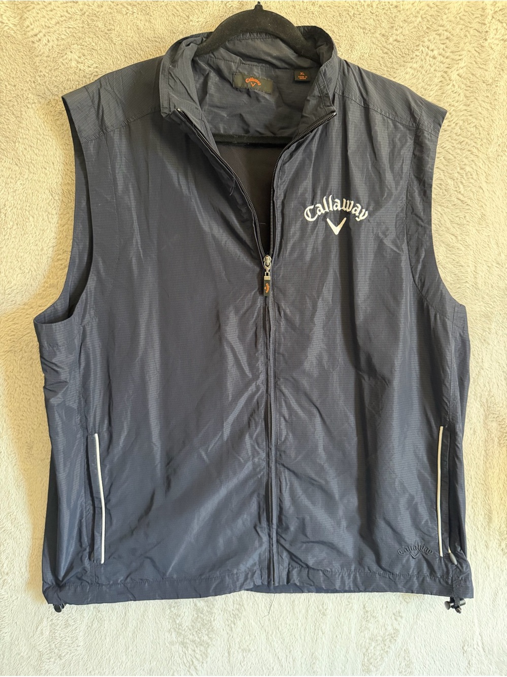 Callaway Navy Zip-Front Golf Vest with White Logo XL